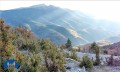 Soleil couchant sur la montagne d'Aucelon