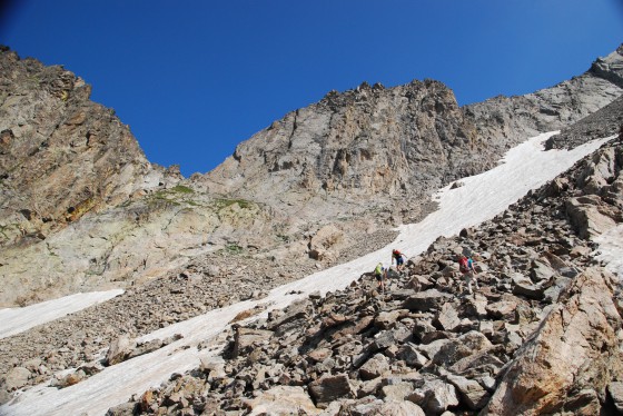 À l\'approche du Collet, avant la traversée du névé