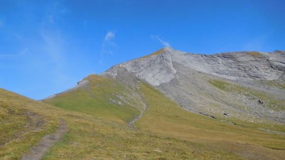 A la montée, vue sur le sommet.