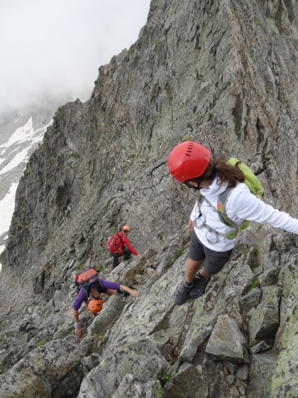 À la redescente, après l\'arête Nord-Est, dans la traversée des arêtes vers le Balcon du Gélas
