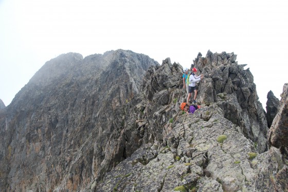 À la redescente, après l\'arête Nord-Est, dans la traversée des arêtes vers le Balcon du Gélas