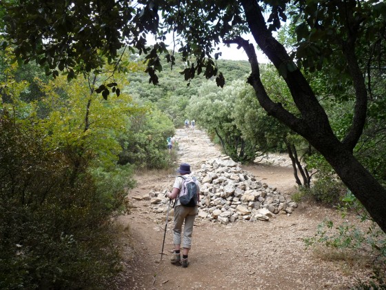 Amas pierreux sur le sentier