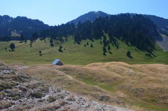 arrivée depuis le col du Rousset à la cabane de pré Peyret