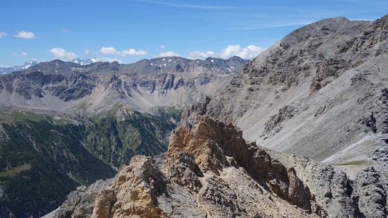 Au fond, la Grande Ruine, le Pic Gaspard et la Meije, en premier plan la Pointe Gaspard