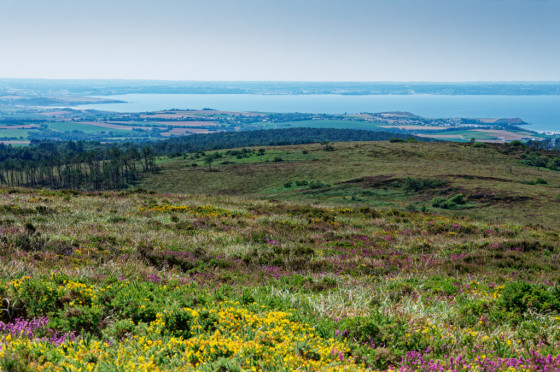 Baie de Douarnenez vue des pentes du M&eacute;nez Hom