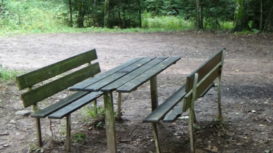 bancs et table de pique-nique