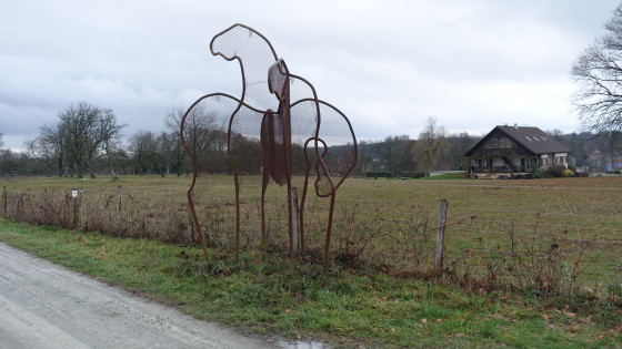 Belle œuvre d\'art de Mala-Hela Gascard représentant trois chevaux.