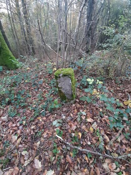 Borne sur la gauche du chemin