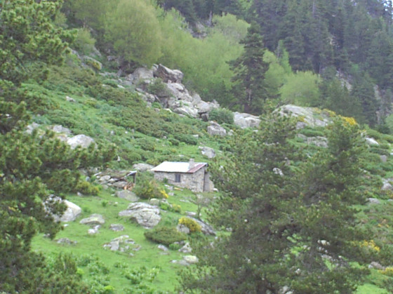 cabane refuge en montant au lac