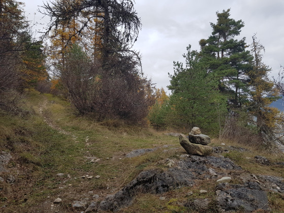 Cairn sur le sentier.