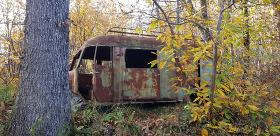 camionnette abandonn&eacute;e