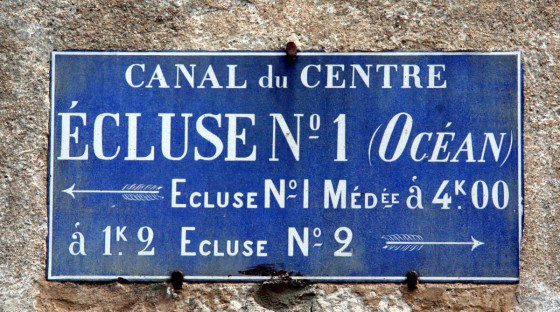 Canal du centre-Plaque écluse N° 1 Océan