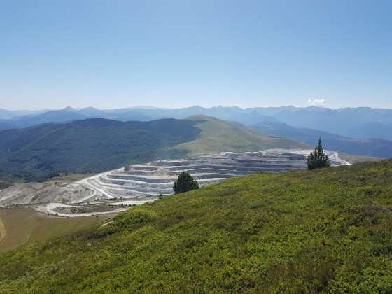 Carrière de Talc de Luzenac vue de la montée au Soularac