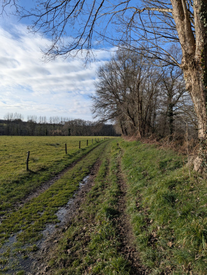 Chemin apr&egrave;s la passerelle