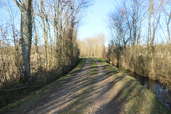 Chemin d'exploitation avec ses foss&eacute;s lat&eacute;raux