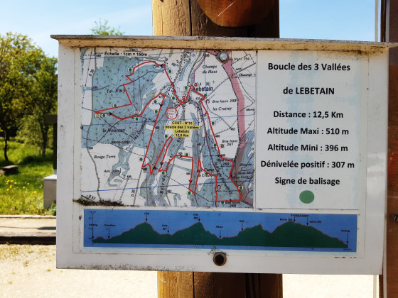 Circuit de la boucle des 3 vallées.  LEBETAIN.