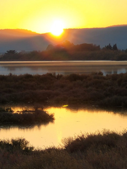 coucher de soeil sur l'&eacute;tang de Vic