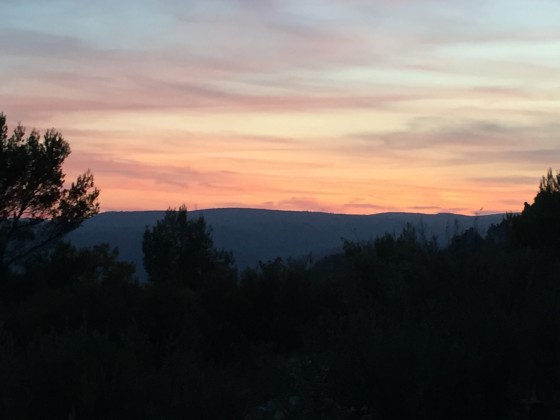 Coucher de soleil depuis le chemin de Beaucaire