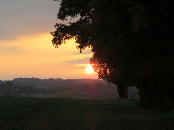Coucher de soleil sur la campagne briantaise