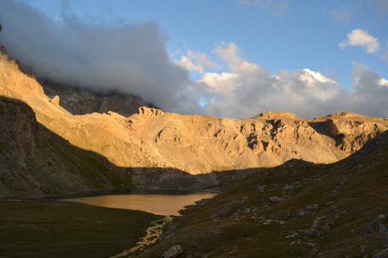 Coucher de soleil sur le Lac Premier, Refuge du Chambeyron