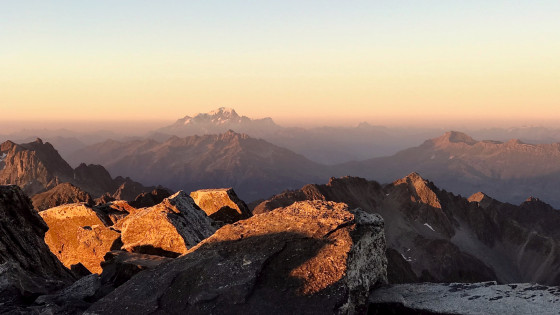 Coucher de soleil sur le Mont Blanc