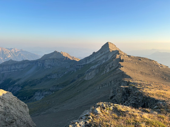 Coucher de soleil sur les sommets