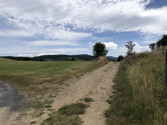 Croisement route chemin de terre