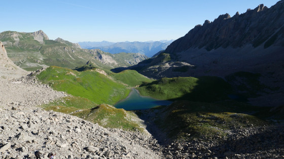 Dans le rétro lors de la montée vers le Col du Rateau