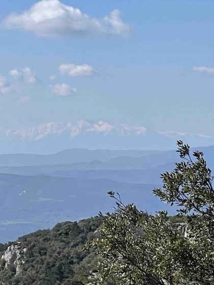 Depuis le Roc de l'Aigle, vue sur les Pyrénées enneigées