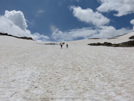 Descente dans les névés