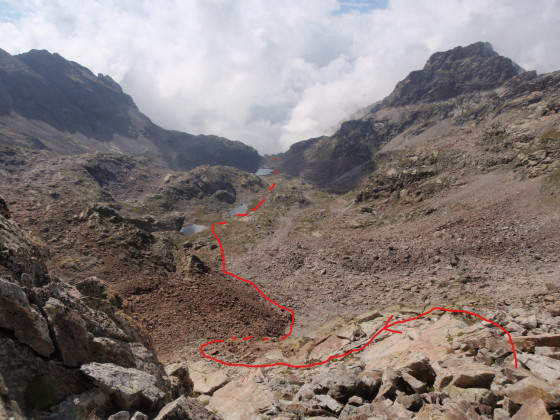 Descente sur les Laghi di Valrossa