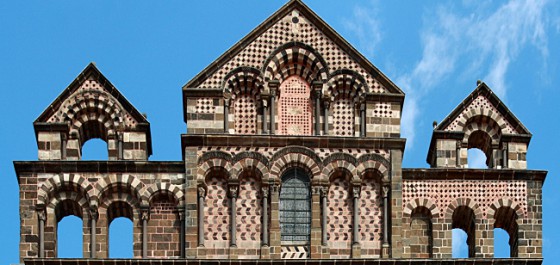Détail de la façade de la cathédrale - Le Puy en Velay
