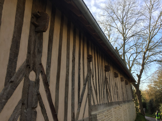 Détails de colombages à Héritot