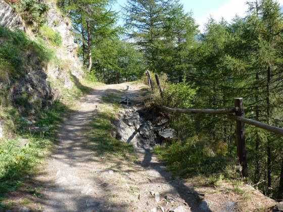 Eboulement du sentier