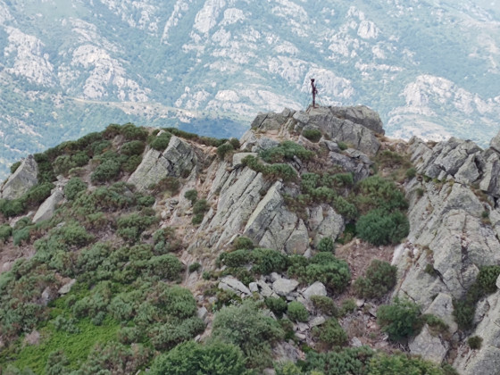en haut du rocher