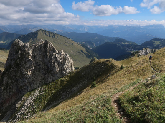 En redescendant de la pointe de Chavasse face au Mont Blanc
