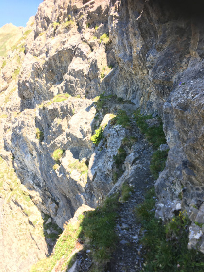 Entre col et crête de la pare