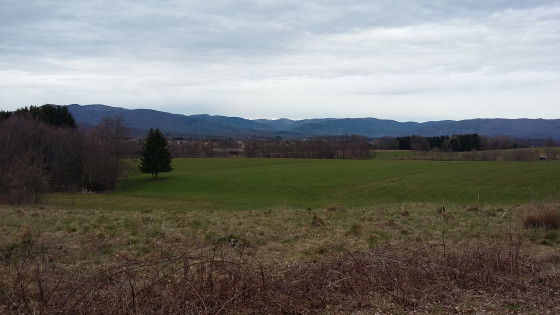 Evette vue sur les Vosges et ballon Alsace enneigé