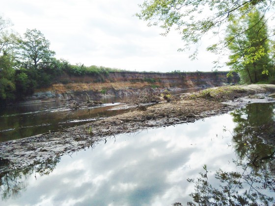 Falaise sur rive droite de l\'Allier.