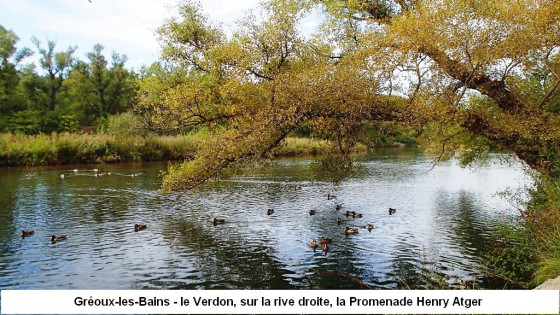 Gréoux-les-Bains, rive droite du Verdon, la Promenade Atger