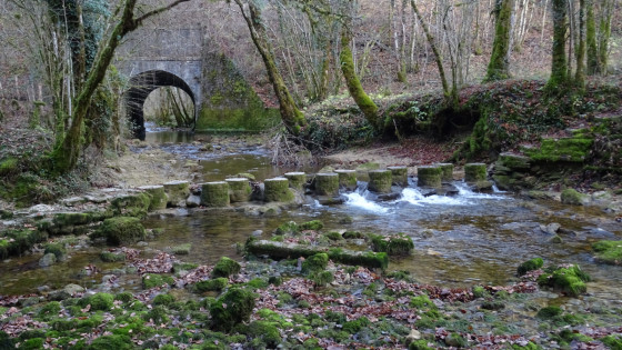 Gu&eacute; artificiel sur le ruisseau de la Br&egrave;me