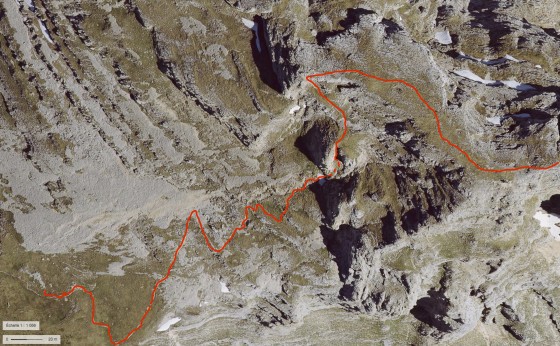 Itinéraire de descente de la Grande Moucherolle