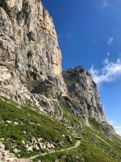 L’approcje du couloir du Col des Deux Soeurs