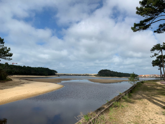 L'embouchure du courant de Soustons dans le la marin