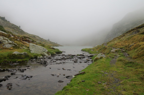 L'estany del Port dans le brouillard
