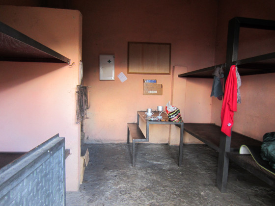 l'intérieur du refuge de les Fonts