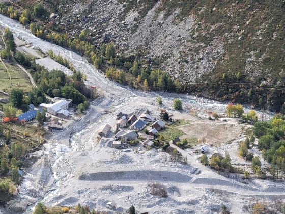 La B&eacute;rarde d&eacute;vast&eacute;e par le torrent Veneon en juin 2024