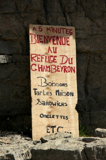 La carte du relais de Chambeyron