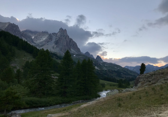 La Clarée et la Main de Crépin au coucher du soleil