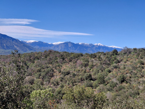 La crête de Mantet et la vue vers l\'ouest.